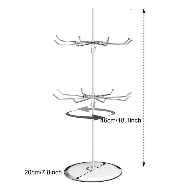 APL Display Adjustable (Tier Heights Only) CounterTop Spinner Display Stand, Medium Duty 2-Tiers, Silver - Image 5
